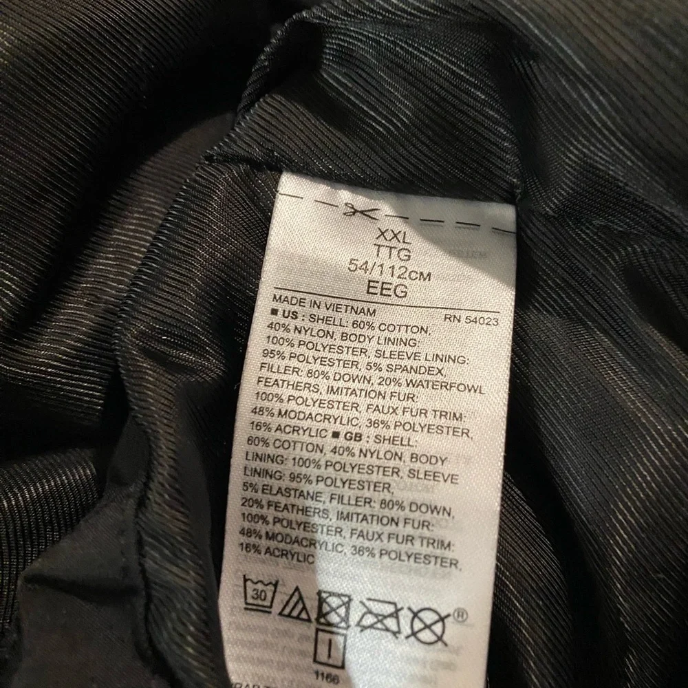Banana Republic XXL Black Hooded Parka with Faux Fur Trim Coat